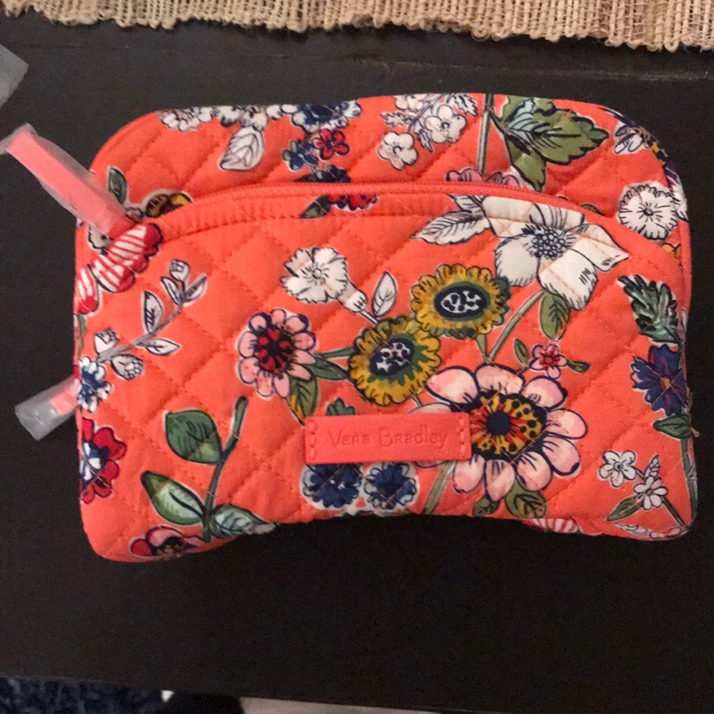 NWT coral Vera Bradley travel makeup case